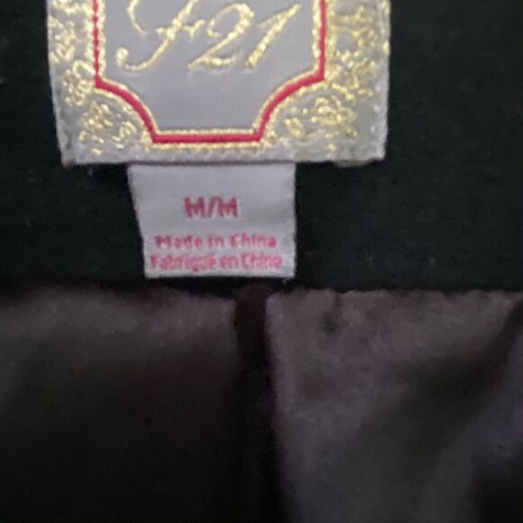 F21 Wool Blend Crop Zip Up Jacket - Picture 4 of 6